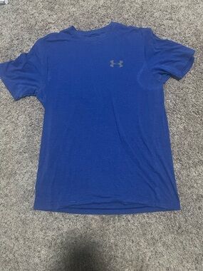 Under Armour Men's Blue Short Sleeve Crew Neck Activewear T-Shirt Logo